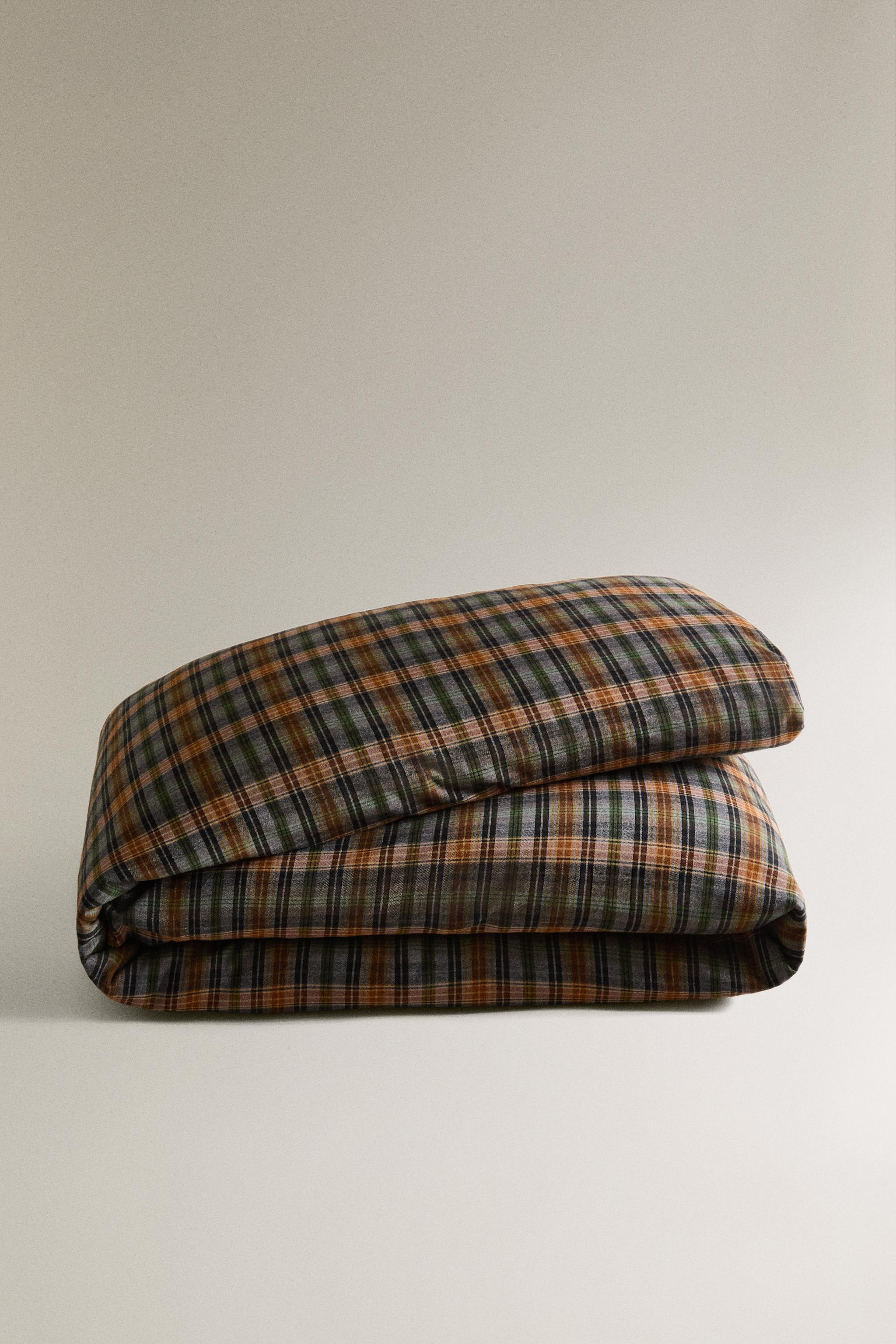 PLAID FLANNEL DUVET COVER